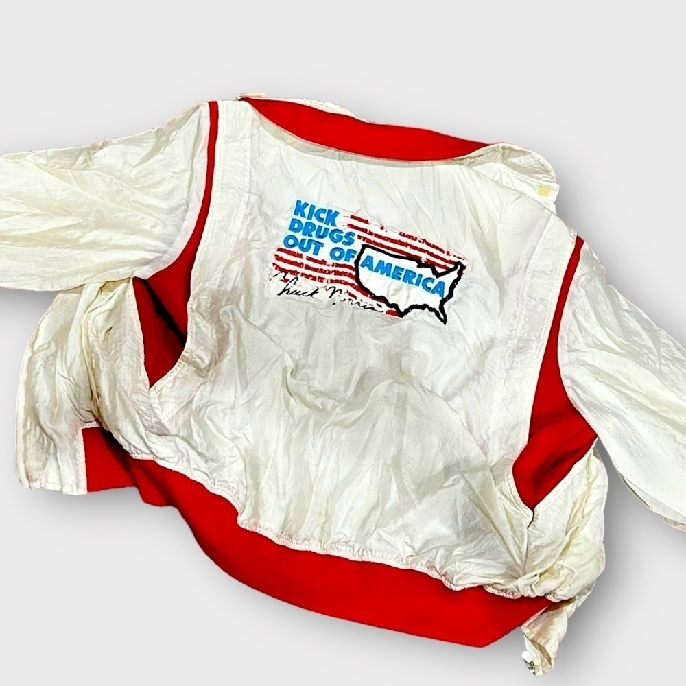 Vintage 90s Chuck Norris Kick Drugs Out of America Zip Up Jacket
